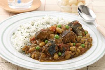 さば味噌煮のキーマカレー