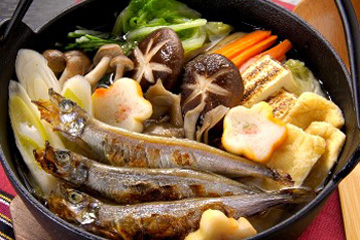 ししゃも鍋(しょっつる味)