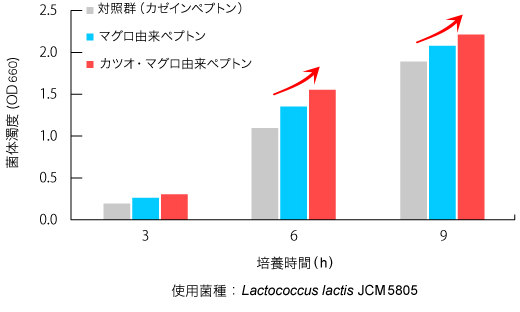 魚ペプトンの高い微生物増殖能