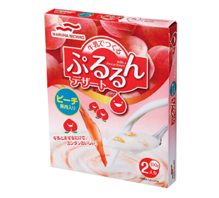 牛乳でつくる ぷるるんデザート ピーチ 果肉入りの商品パッケージイメージ