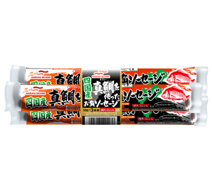 四国産真鯛を使ったお魚ソーセージ50g3本束の商品パッケージイメージ
