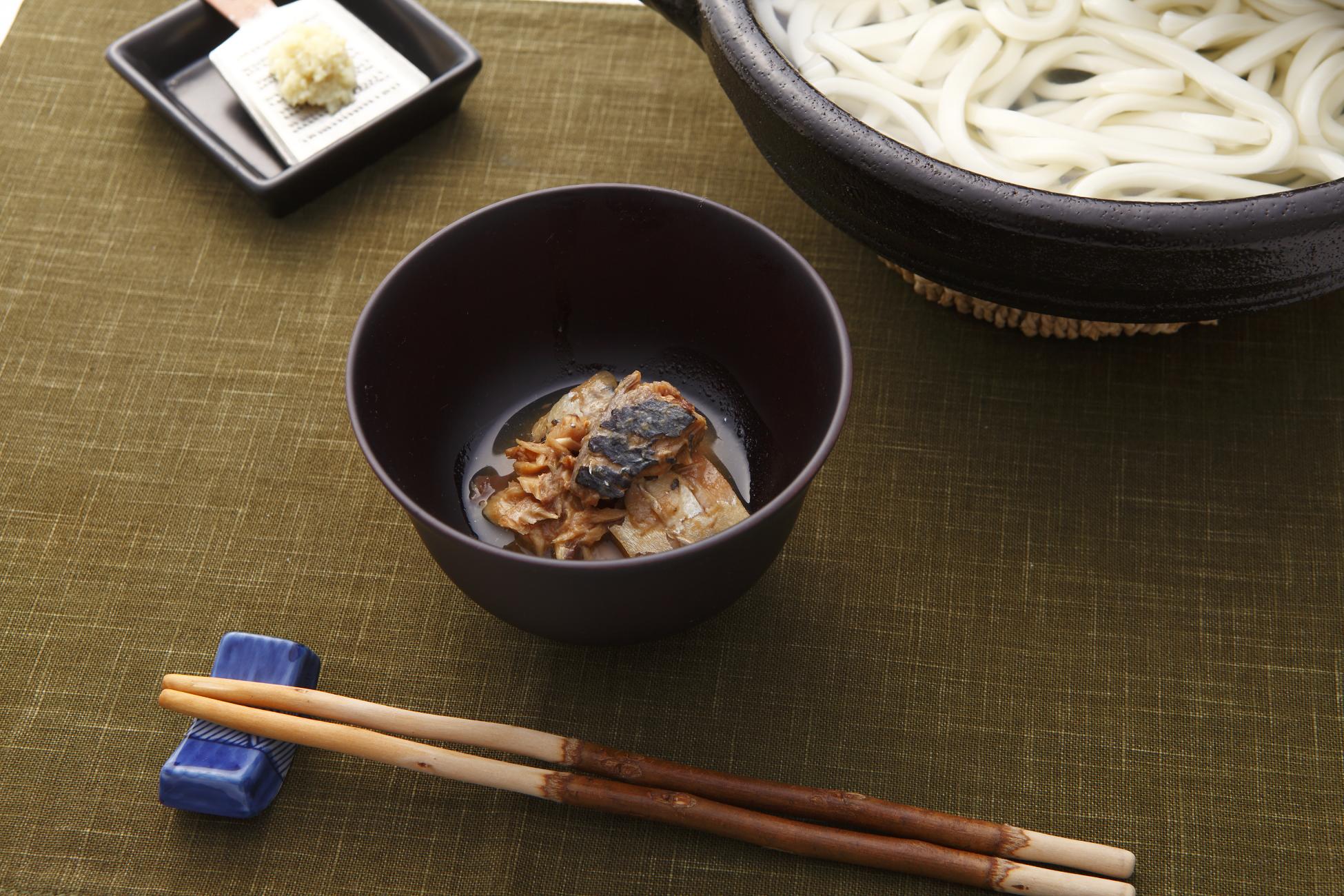 さば煮付のかまあげうどん風