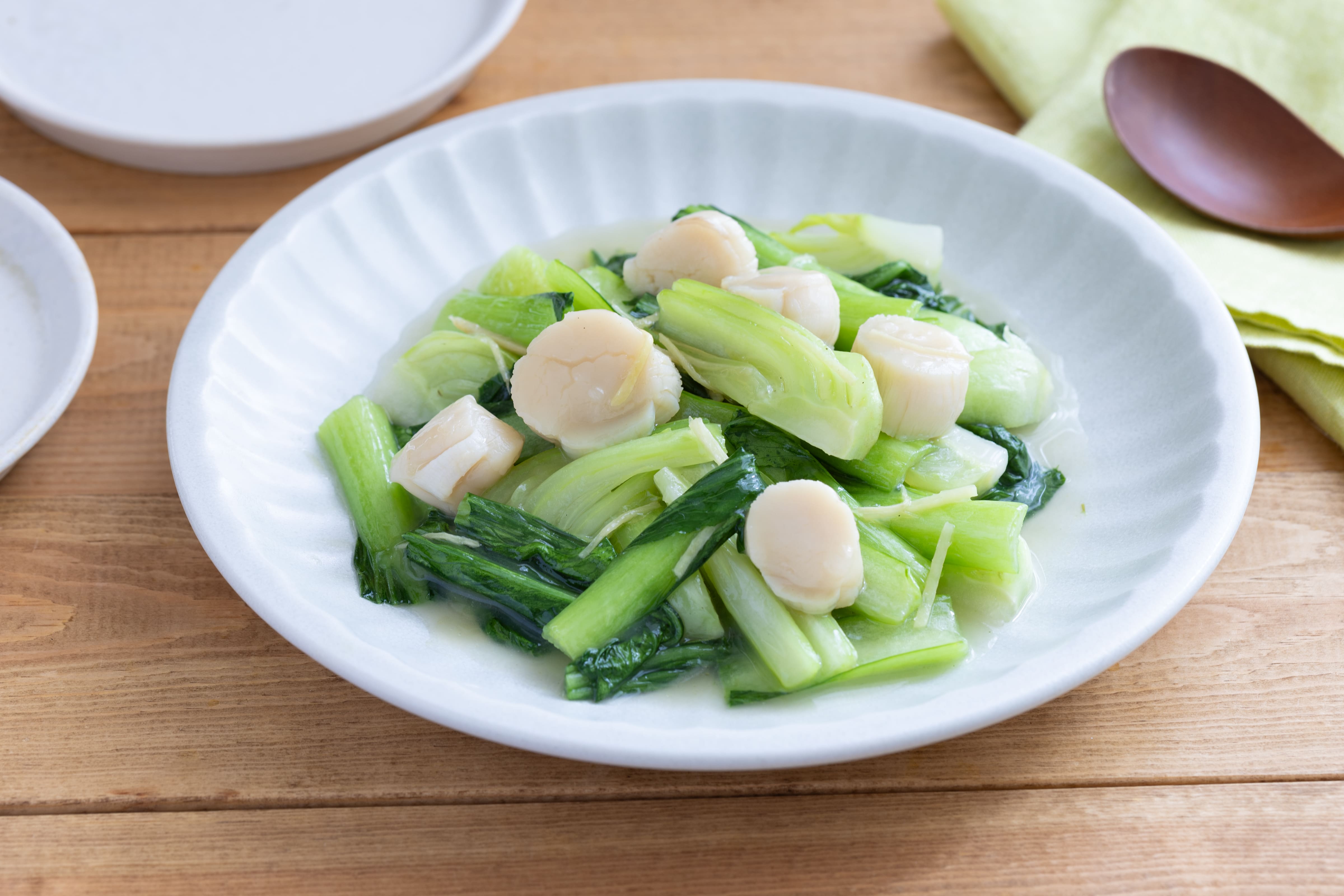ほたてとチンゲン菜の中華炒め