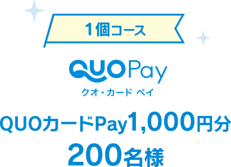 １個コース QUOカードPay1,000円分200名様