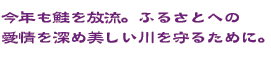 今年も鮭を放流。ふるさとへの愛情を深め美しい川を守るために。