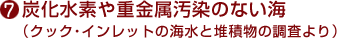 7.炭化水素や重金属汚染のない海  （クック･インレットの海水と堆積物の調査より）