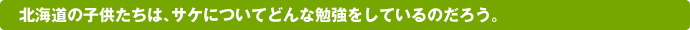 北海道の子供たちは、サケについてどんな勉強をしているのだろう。